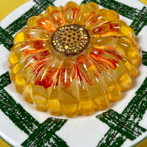 Sunflower Glass Art Garden Plate- 10 inch - Picture 4 of 9